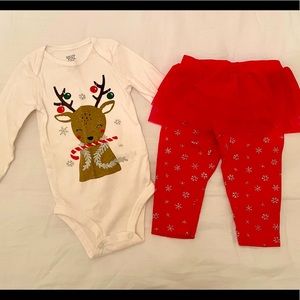 Carter’s baby girls Christmas tutu outfit size 9m